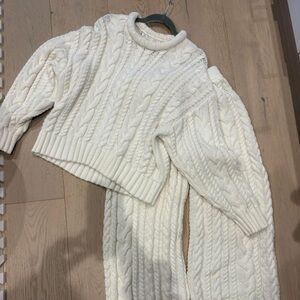 Daily Drills Cable Knit Oversized Sweater and Pant Set
